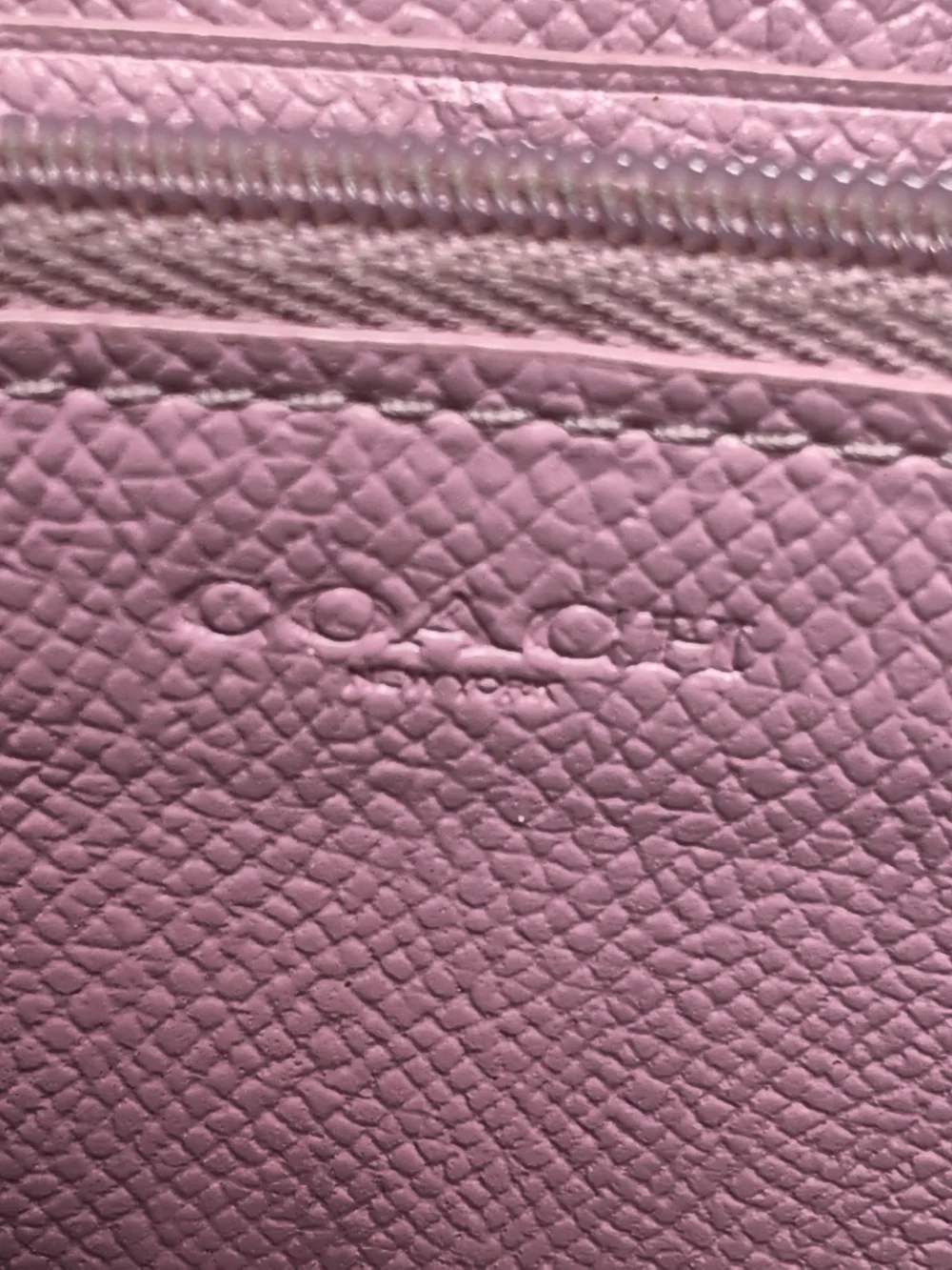 Coach Pink Pebbled Leather Zip Clutch Wallet